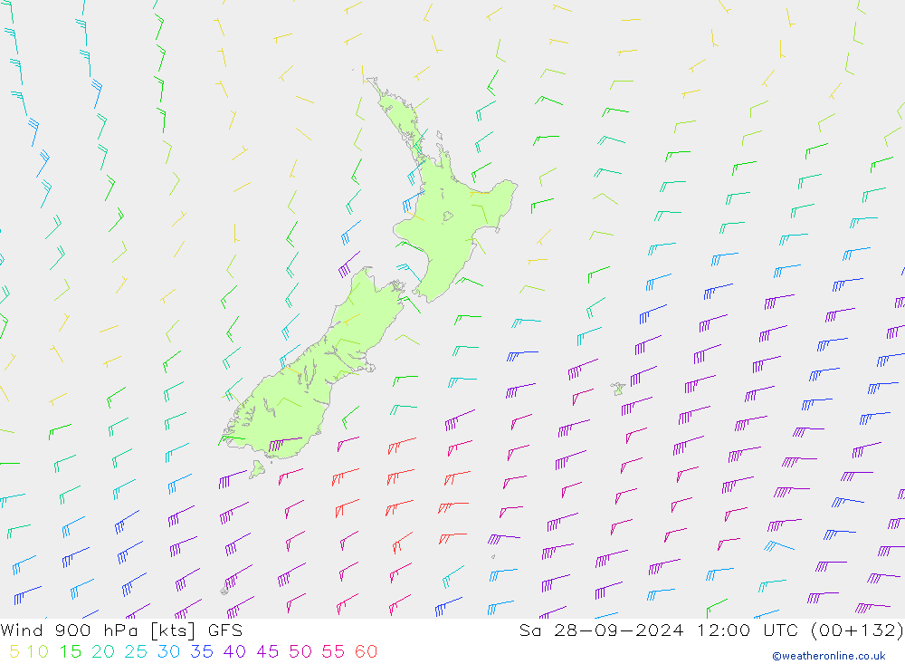 Wind 900 hPa GFS So 28.09.2024 12 UTC