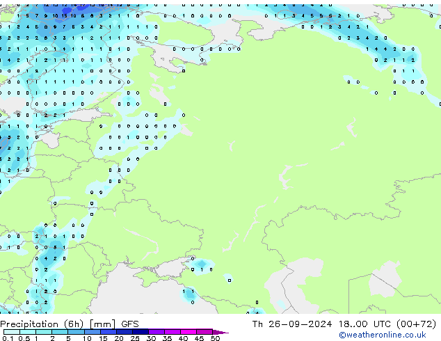 Z500/Rain (+SLP)/Z850 GFS Th 26.09.2024 00 UTC