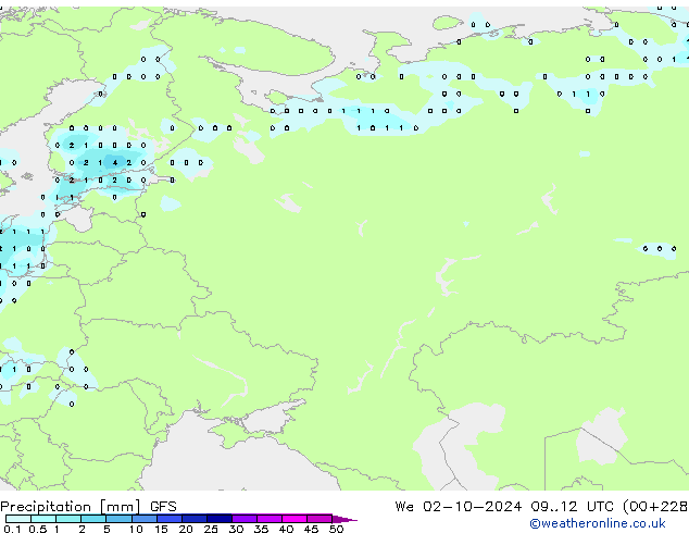 Precipitation GFS We 02.10.2024 12 UTC