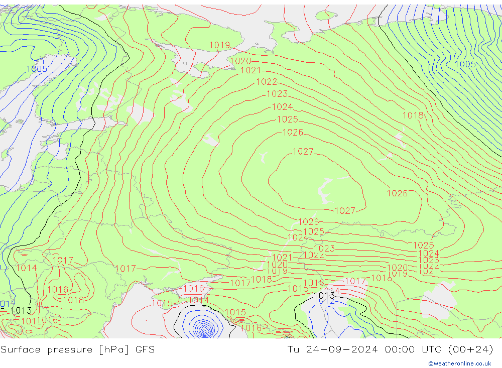 Luchtdruk (Grond) GFS di 24.09.2024 00 UTC