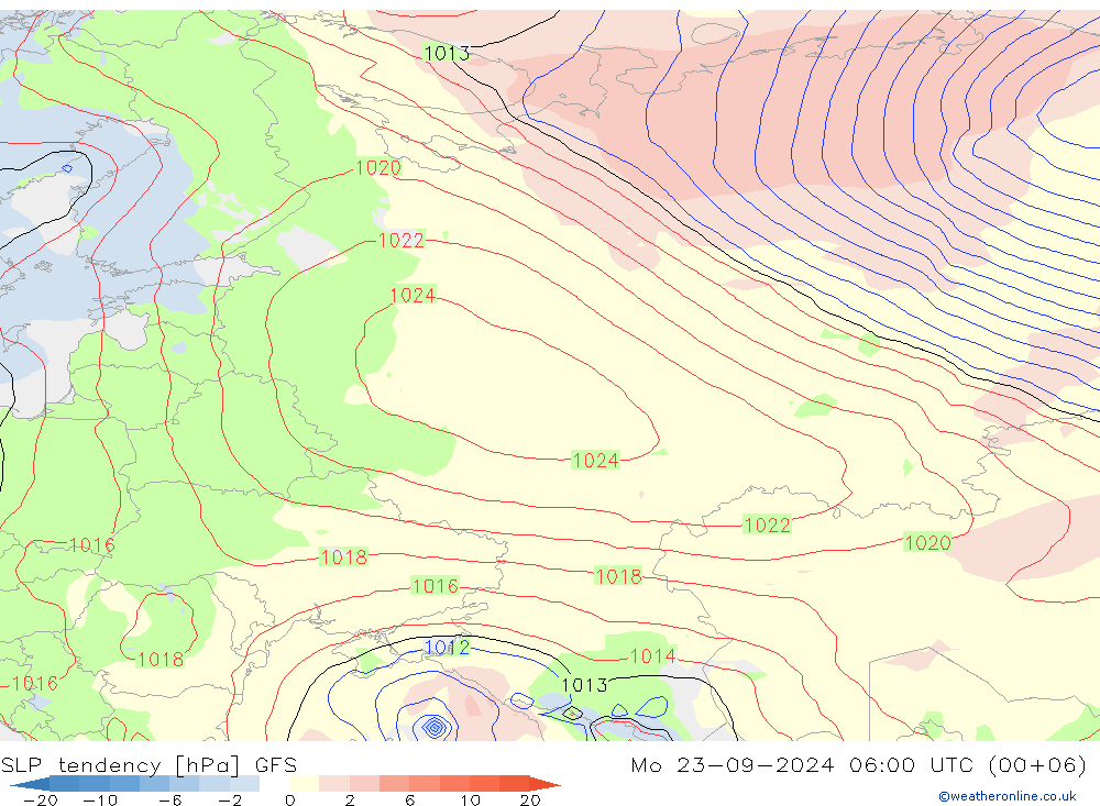 Y. Basıncı eğilimi GFS Pzt 23.09.2024 06 UTC