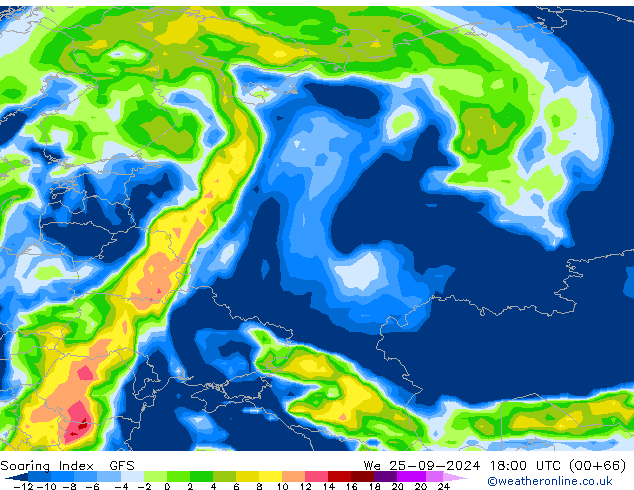 Soaring Index GFS Qua 25.09.2024 18 UTC