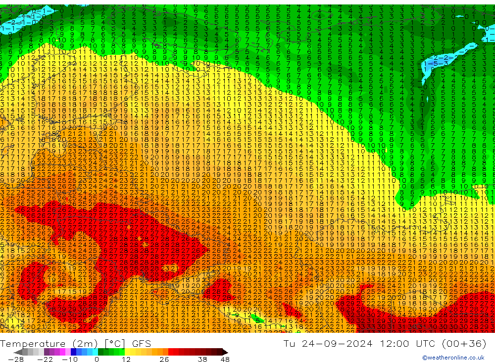 GFS: Út 24.09.2024 12 UTC