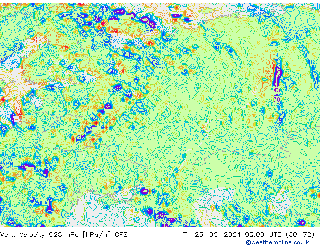 Vert. Velocity 925 hPa GFS Th 26.09.2024 00 UTC