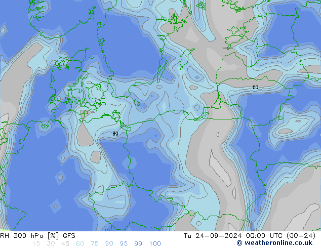 Humedad rel. 300hPa GFS mar 24.09.2024 00 UTC