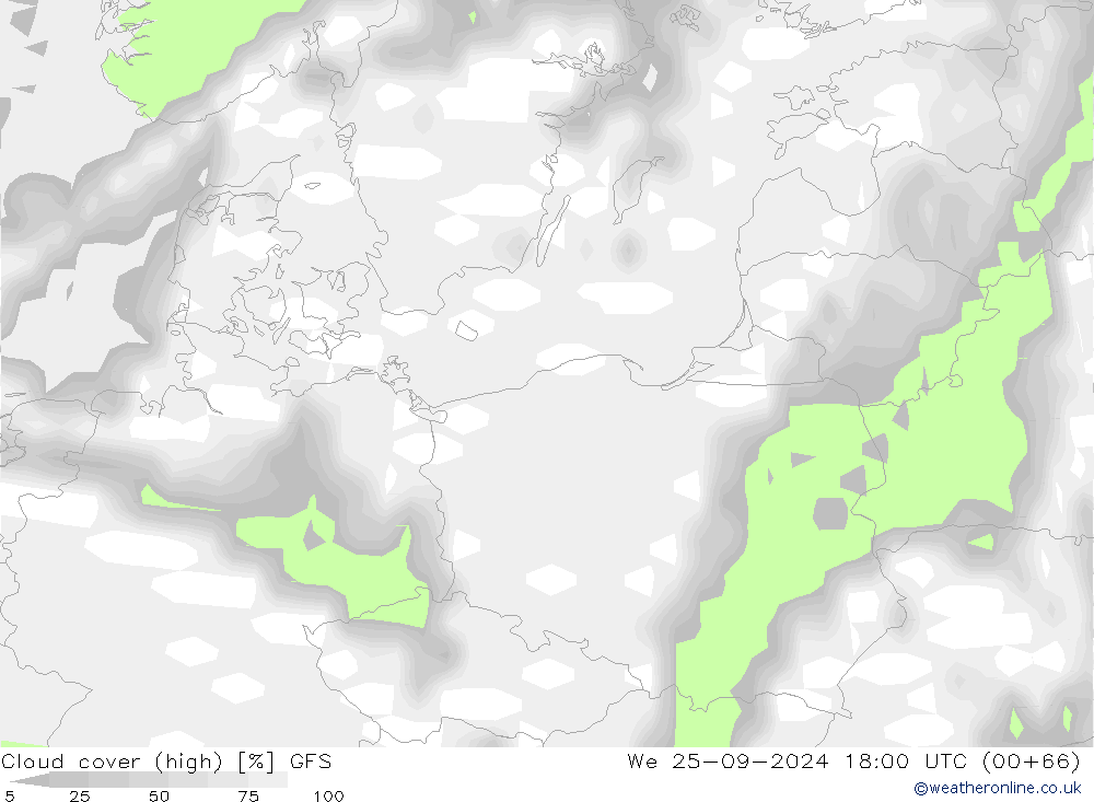 vysoký oblak GFS St 25.09.2024 18 UTC