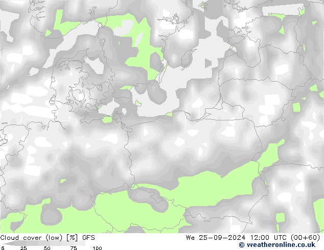 nuvens (baixo) GFS Qua 25.09.2024 12 UTC