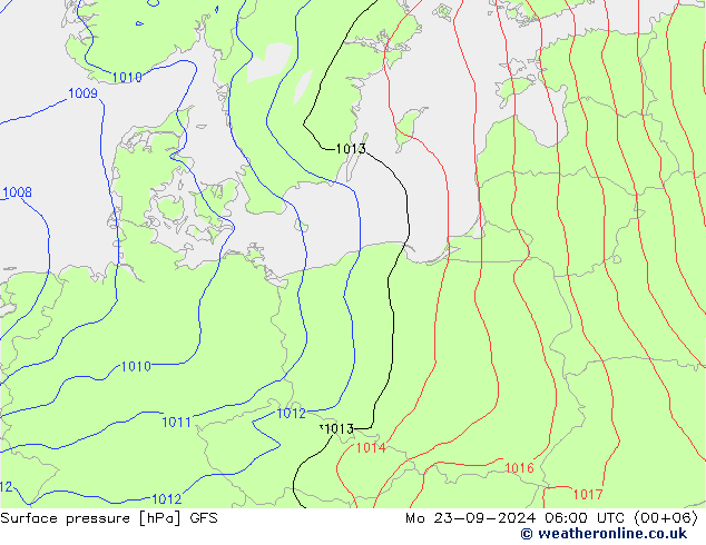 pression de l'air GFS lun 23.09.2024 06 UTC