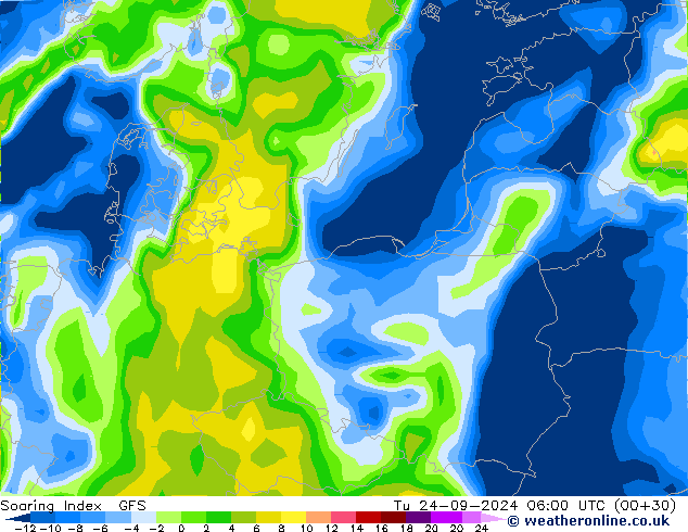 Soaring Index GFS Tu 24.09.2024 06 UTC