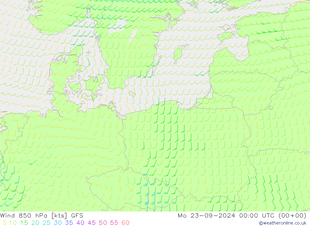 Vento 850 hPa GFS Seg 23.09.2024 00 UTC