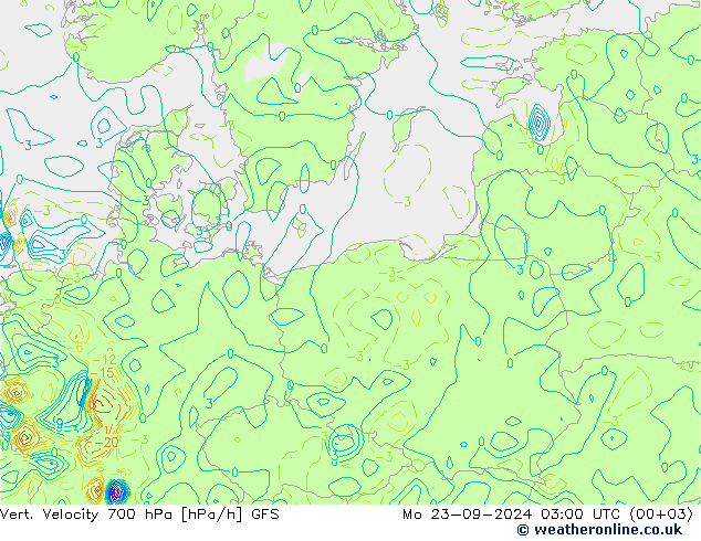 Vert. Velocity 700 hPa GFS Září 2024