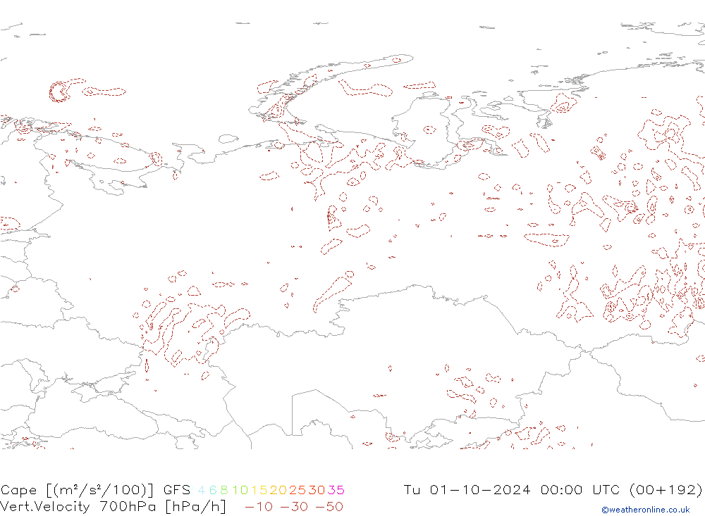 Cape GFS mar 01.10.2024 00 UTC