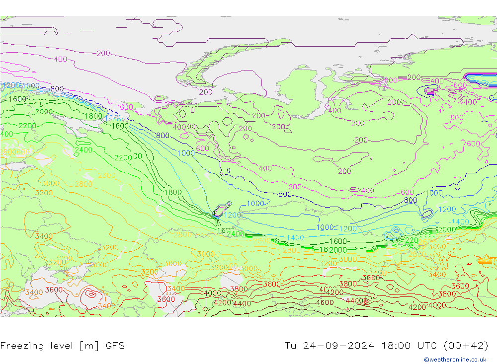 Donma Seviyesi GFS Sa 24.09.2024 18 UTC