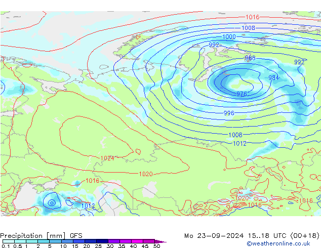 opad GFS pon. 23.09.2024 18 UTC