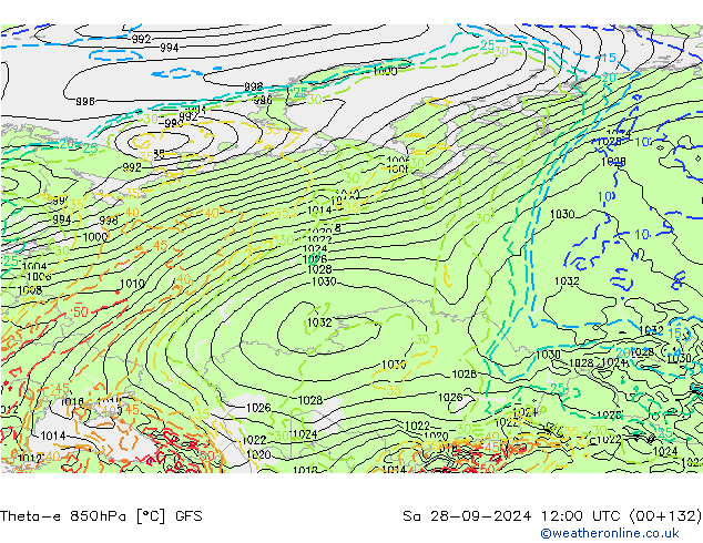 Theta-e 850hPa GFS September 2024