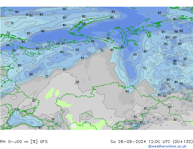 RH 0-300 m GFS September 2024