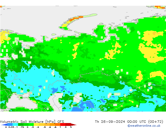 Volumetric Soil Moisture GFS Qui 26.09.2024 00 UTC