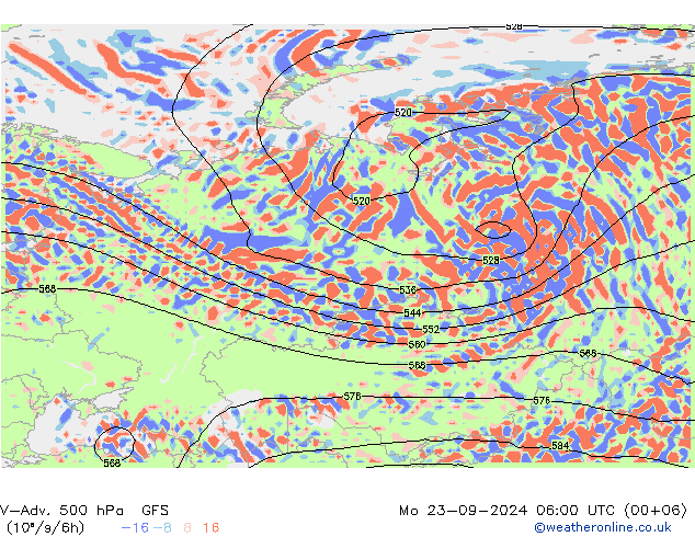 V-Adv. 500 hPa GFS Pzt 23.09.2024 06 UTC