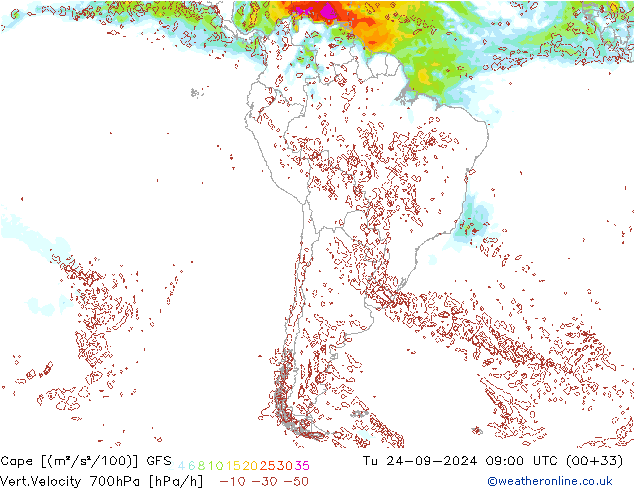 Cape GFS mar 24.09.2024 09 UTC