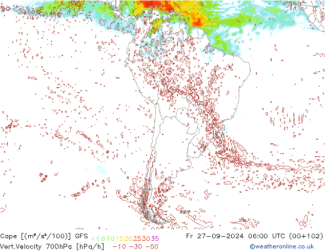 Cape GFS Fr 27.09.2024 06 UTC