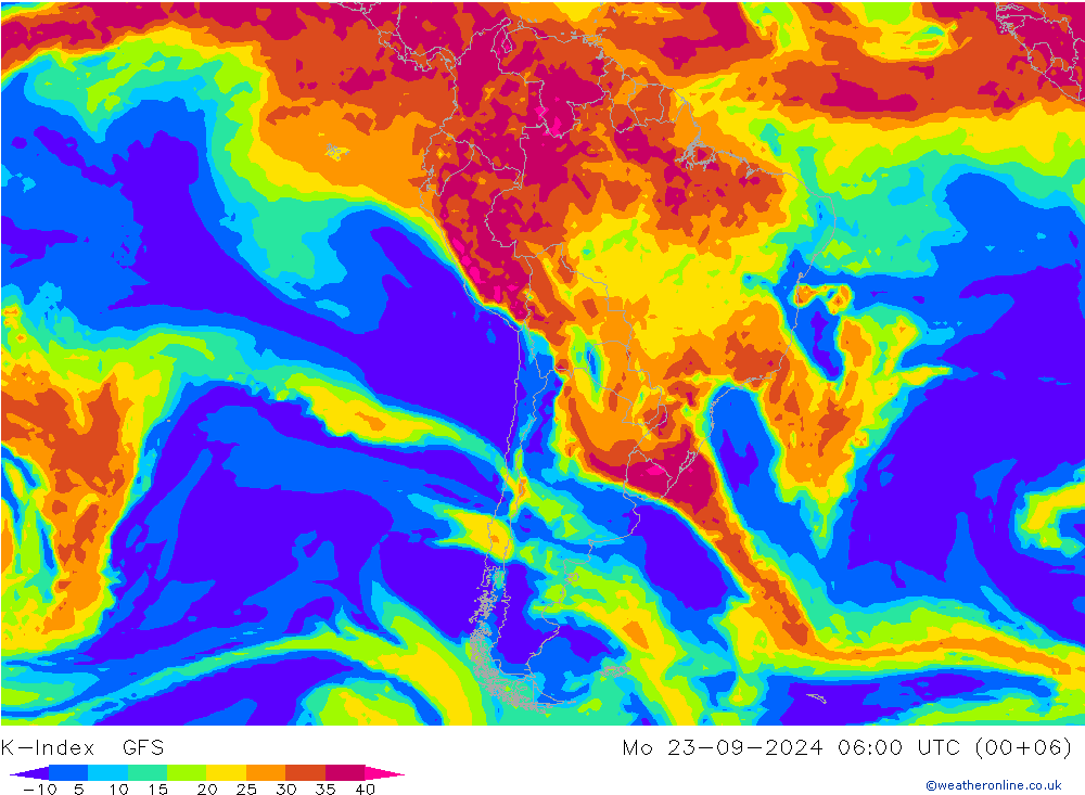 K-Index GFS  23.09.2024 06 UTC