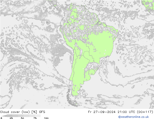 nízká oblaka GFS Pá 27.09.2024 21 UTC