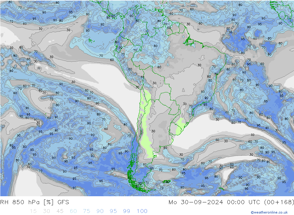 RH 850 hPa GFS Září 2024