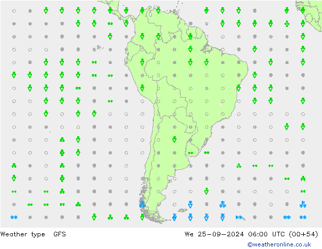 Yağış Türü GFS Çar 25.09.2024 06 UTC