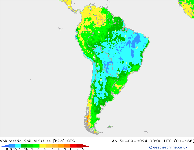 Volumetric Soil Moisture GFS Mo 30.09.2024 00 UTC