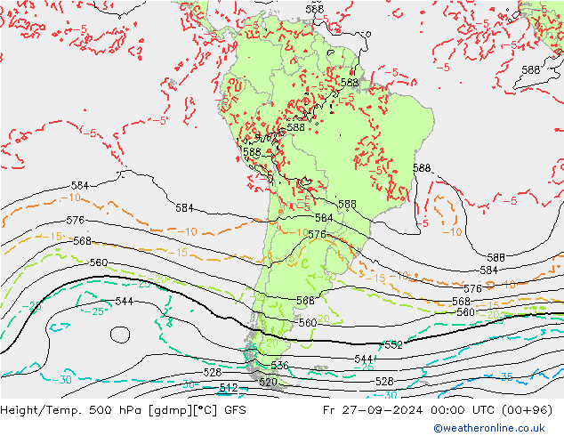 Z500/Rain (+SLP)/Z850 GFS Pá 27.09.2024 00 UTC