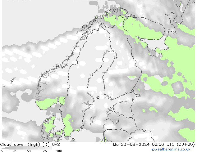 Cloud cover (high) GFS September 2024