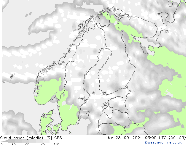 Wolken (mittel) GFS Mo 23.09.2024 03 UTC