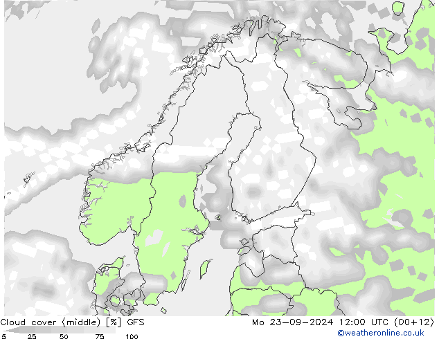 nuvens (médio) GFS Seg 23.09.2024 12 UTC