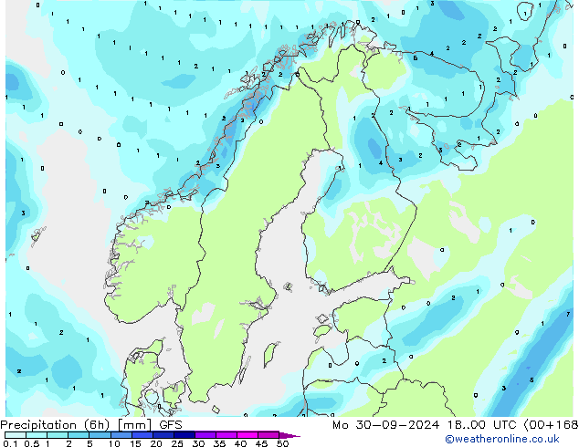 Z500/Rain (+SLP)/Z850 GFS Mo 30.09.2024 00 UTC