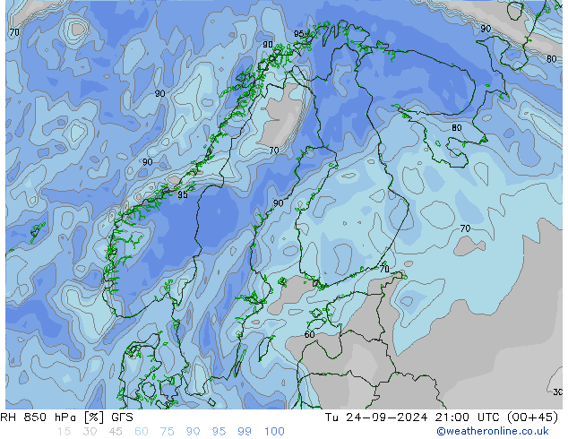 RH 850 hPa GFS mar 24.09.2024 21 UTC