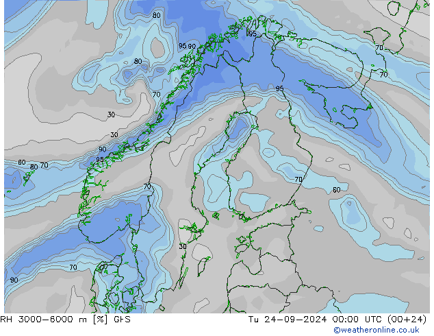 RH 3000-6000 m GFS Di 24.09.2024 00 UTC