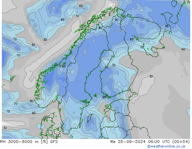 RH 3000-6000 m GFS We 25.09.2024 06 UTC