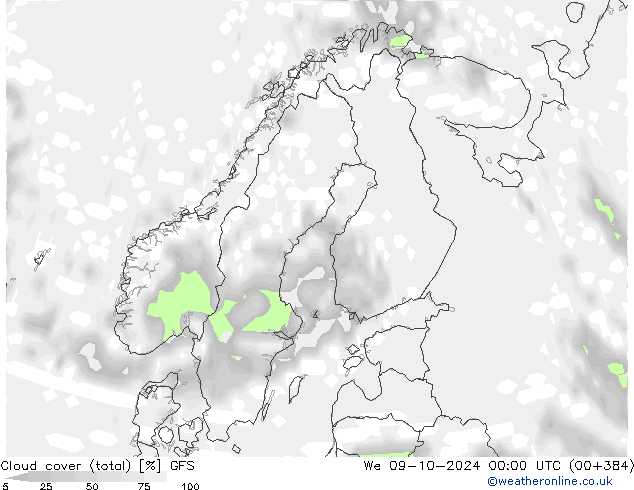 云 (总) GFS 星期三 09.10.2024 00 UTC