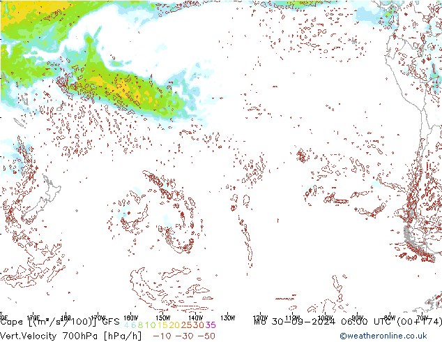 Cape GFS Mo 30.09.2024 06 UTC