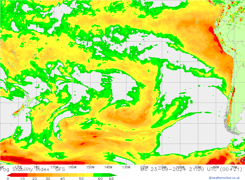 Fog Stability Index GFS Po 23.09.2024 21 UTC