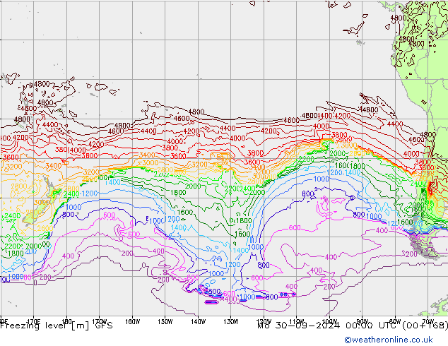 Frostgrenze GFS Mo 30.09.2024 00 UTC