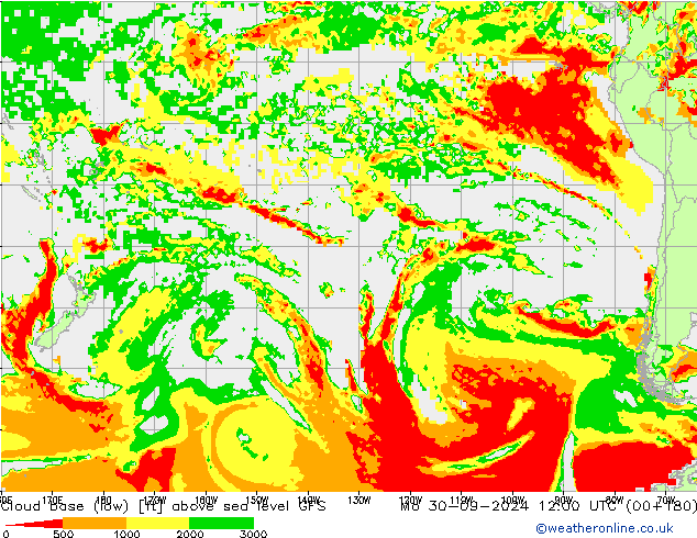 Cloud base (low) GFS lun 30.09.2024 12 UTC