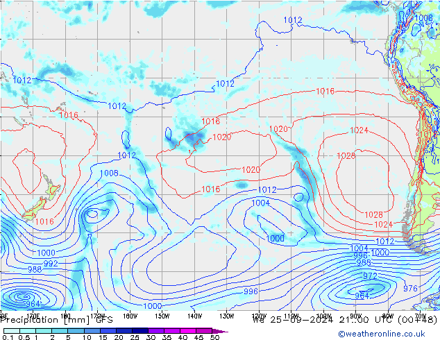 Precipitación GFS mié 25.09.2024 00 UTC