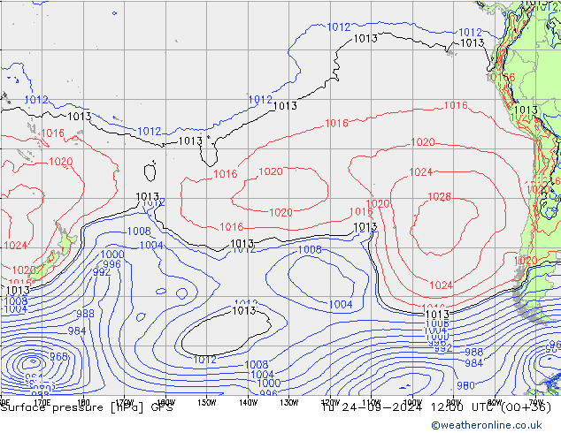 GFS: Út 24.09.2024 12 UTC