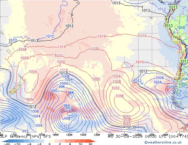 Drucktendenz GFS Mo 30.09.2024 06 UTC