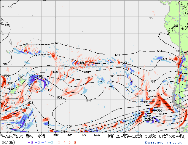 T-Adv. 500 hPa GFS mié 25.09.2024 00 UTC