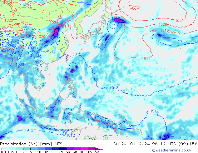 Z500/Rain (+SLP)/Z850 GFS Dom 29.09.2024 12 UTC