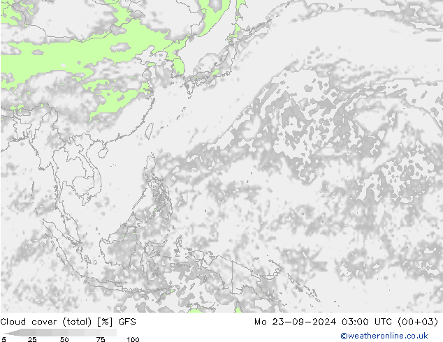 облака (сумма) GFS пн 23.09.2024 03 UTC