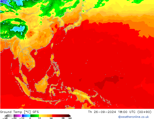 Ground Temp GFS Th 26.09.2024 18 UTC