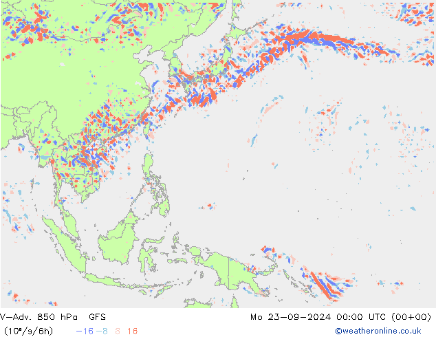 V-Adv. 850 hPa GFS Mo 23.09.2024 00 UTC